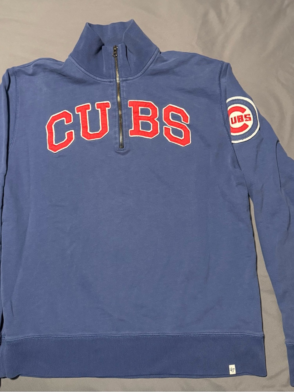 '47 Women's Chicago Cubs Blue Quarter-Zip Pullover Sweater